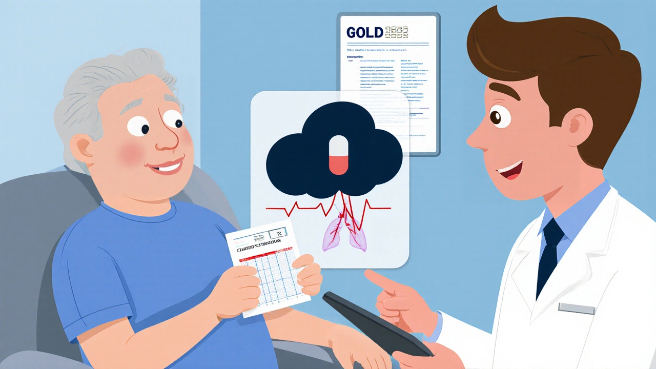 A doctor and patient reviewing an ECG with a dangerous drug interaction overlay, highlighting safer antibiotic options.
