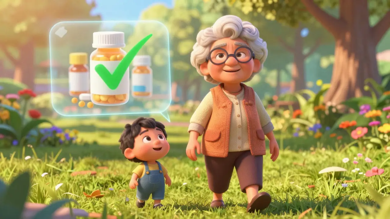 Happy senior woman walking in a park, representing improved health